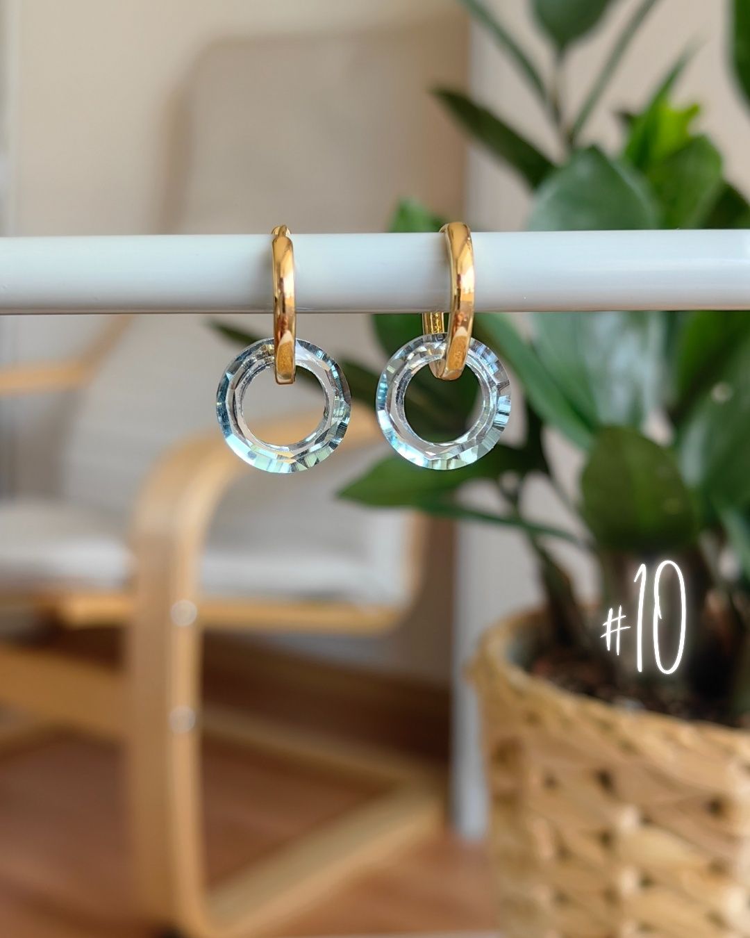 Обеци Halo Collection 14k позлата и кристали