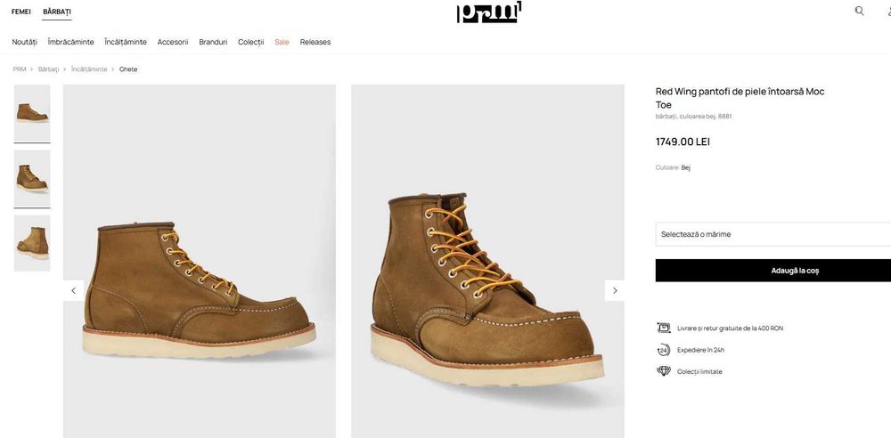 Ghete de lux 42 42.5 Red Wing USA lucrate manual piele naturala