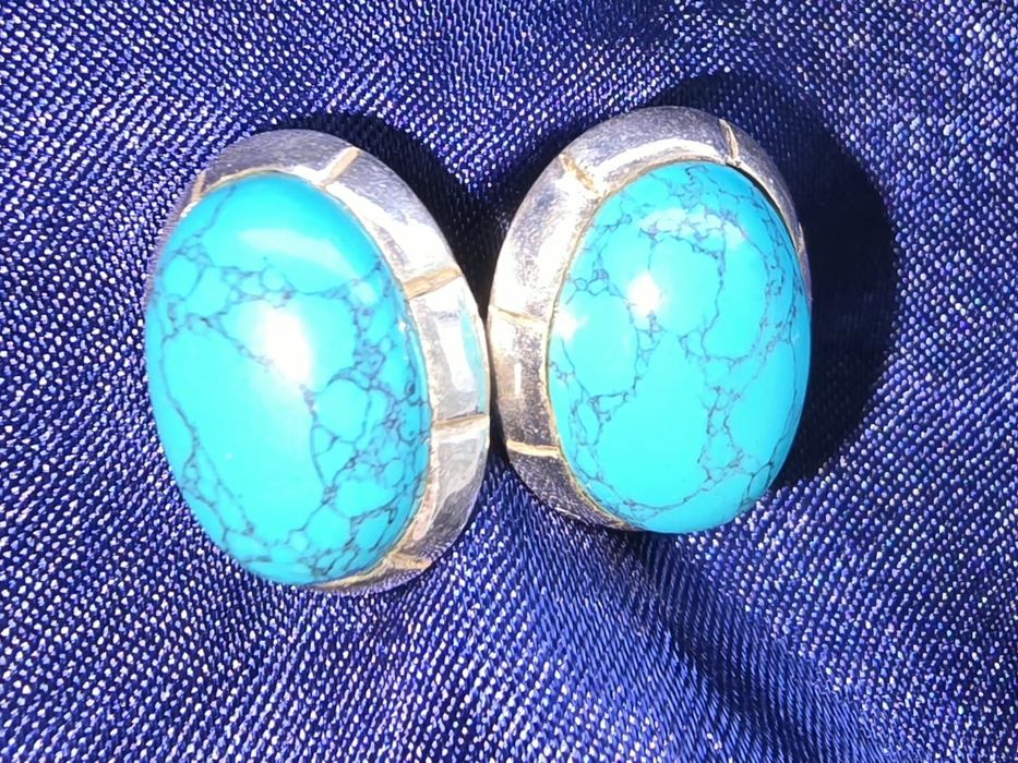 Cercei argint 925 cu howlit turcoaz
