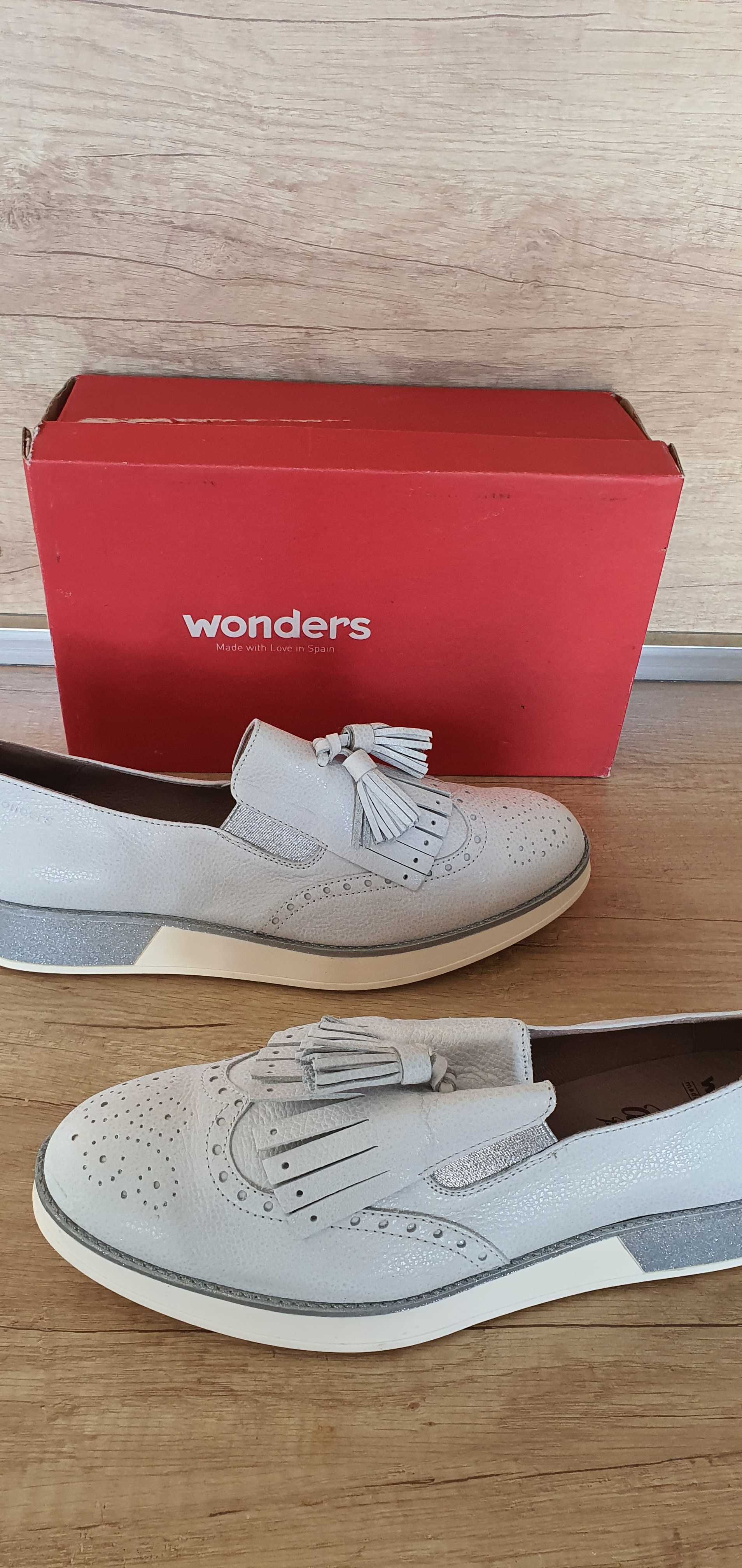 Дамски обувки от естествена кожа "Wonders",произведени в Испания.НОВИ