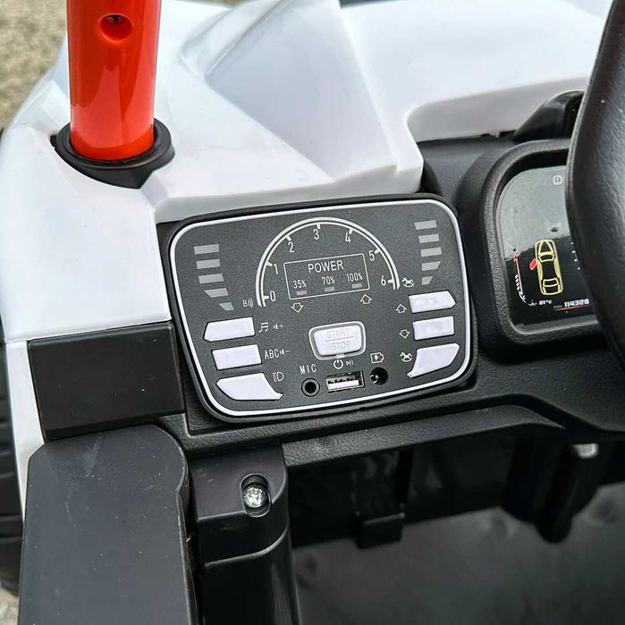 UTV electric Kinderauto RSR 4x 30w 12V cu roti moi, scaun tapitat RED