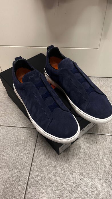 Zegna Triple stich Велур 43(28см) ОРИГИНАЛНИ