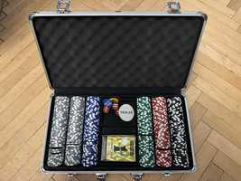 Покер куфарче с 300 чипа, тесте карти, жетони и зарове