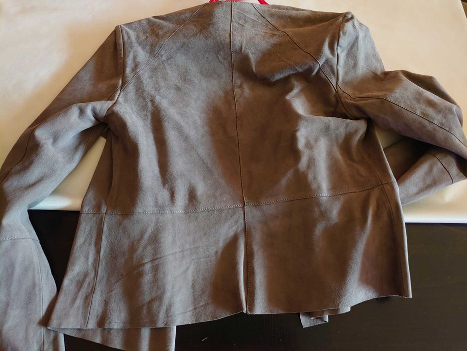 MANGO Сако-блейзър-яке естествена кожа