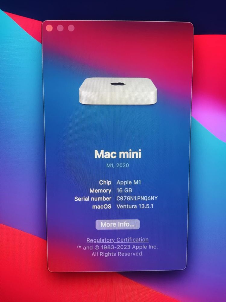 Apple Mac Mini M1, 16GB, SSD