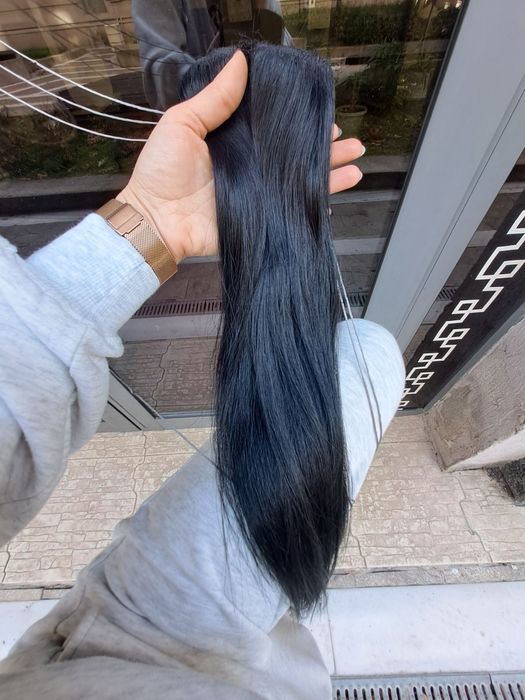 Естествена коса-черна 50см