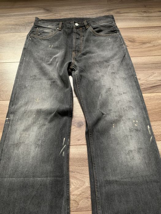 Acne Studios 2021M black paint splatter flared unisex Jeans