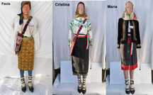 Manechine decorative traditionale imbracate in costume populare