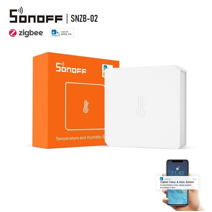 SONOFF SNZB-02 – ZigBee сензор за температура и влажност + батерия
