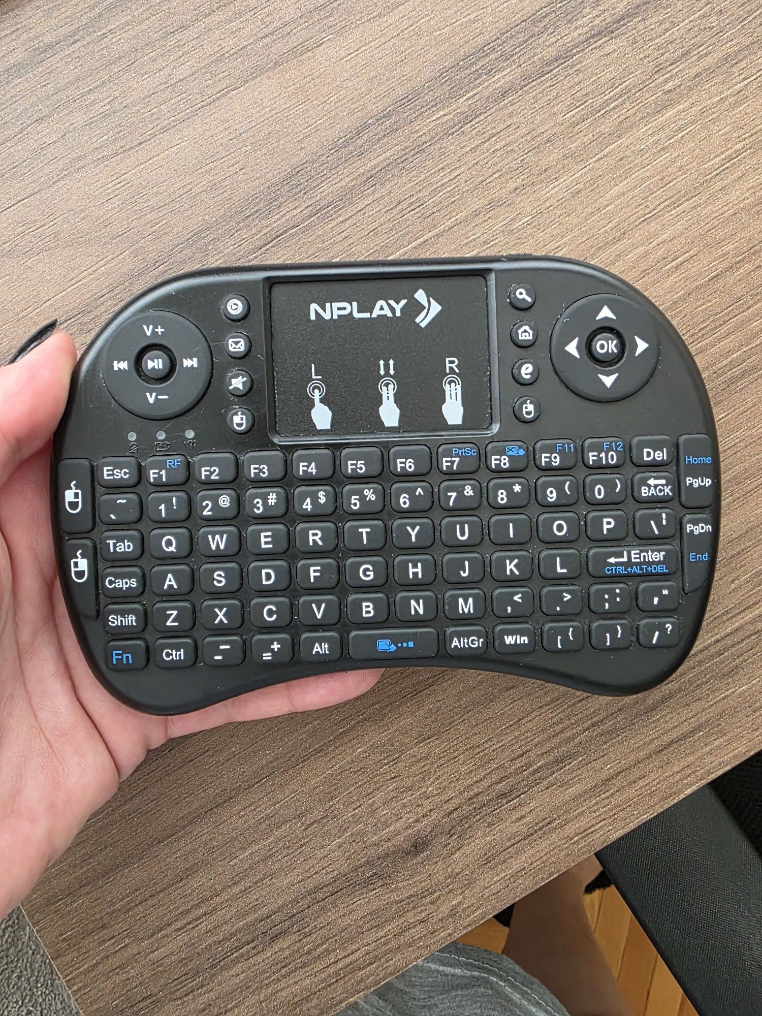 Безжична мини клавиатура, тъч пад, светеща, лаптоп, телевизор, USB