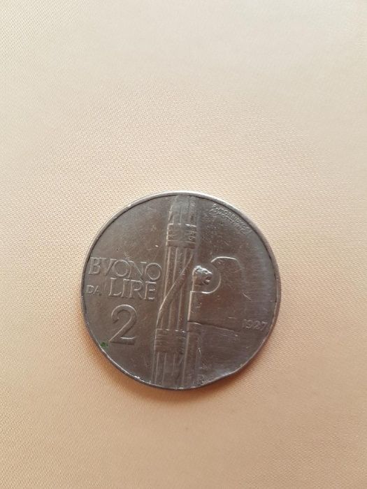 Moneda Rara - 2 lire 1927 Italia - nichel