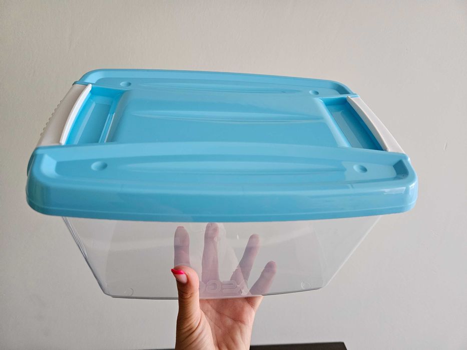 Пластмасова прозрачна кутия за съхранение на храна, играчки, лего