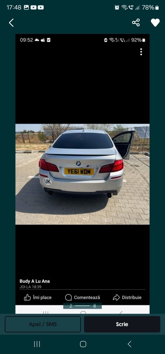 Dezmembrez Bmw 530d 258cp