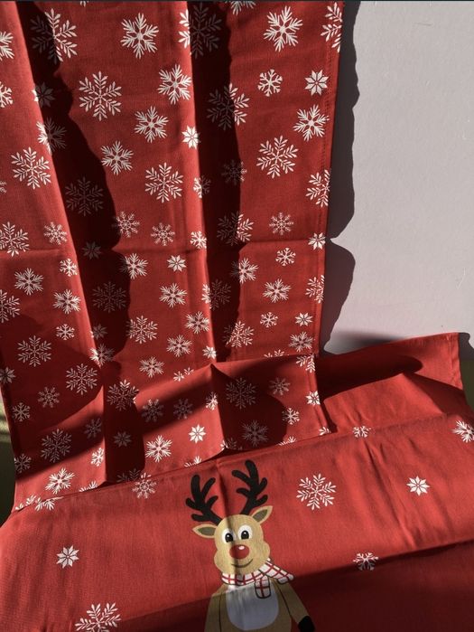 Set 2 panze decorative pentru masa de Craciun, 100% bumbac, Avon