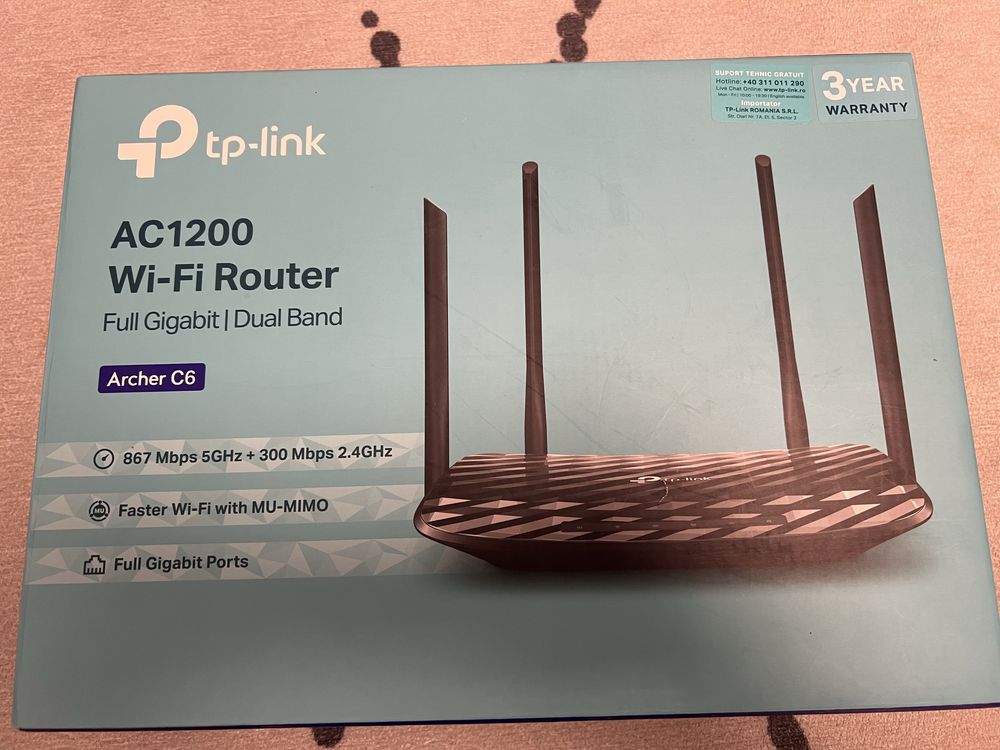 Tp-link Archer c6 v2 ac1200 nefolosit pachet complet