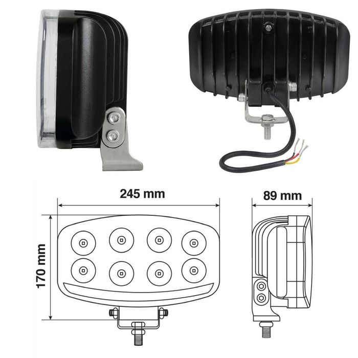 180W LED Диодни Халогени за Камиони тип Hella за ролбар на камиони