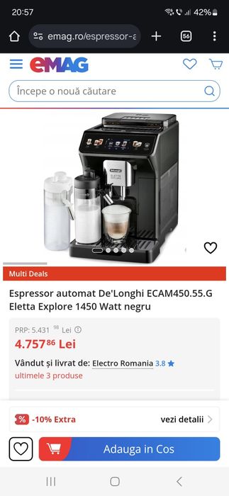 Aparat de cafea De'longhi