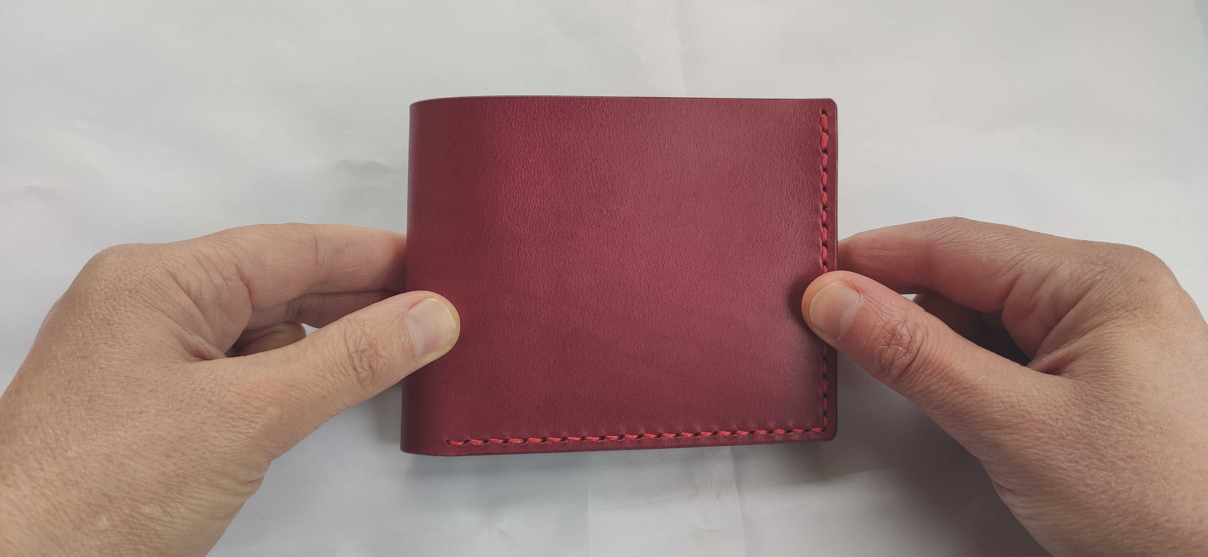 Ръчно изработени минималистични кожени портфейли за мъже, черни