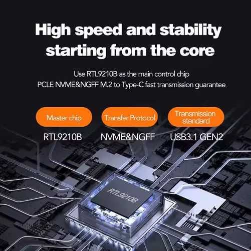 Adaptor SSD M.2 NMVE/SATA la USB 3.1 gen 2 10Gbps carcasa al dual prot