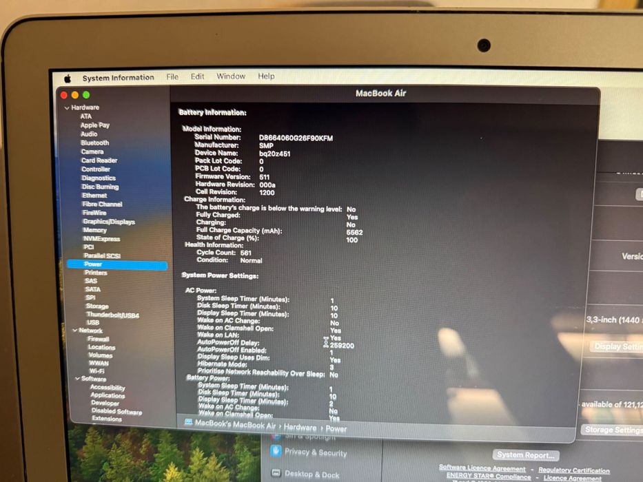 Macbook Air A1466 (2015) macOS Sonoma 13 inch 8GB Ram 128 GB storge