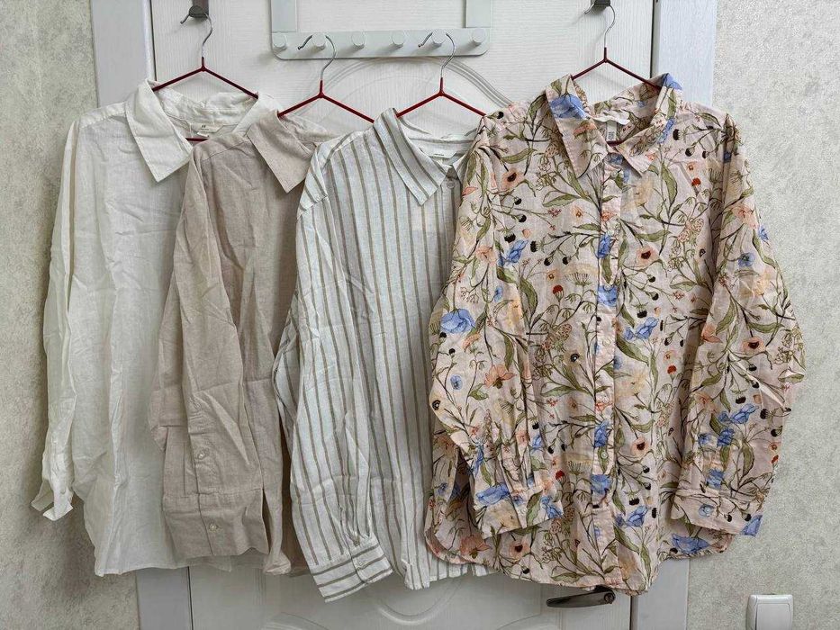 Новые рубашки хлопок /лен H&M, размер XL /XXL (54/62)