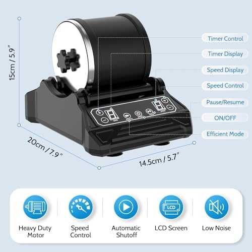 Нова Машина за полиране на камъни 1 кг, 9 скорости, комплект с камъни