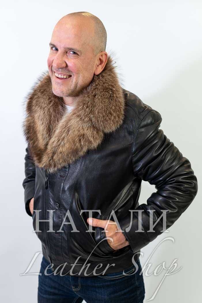 Мъжки кожух Джон с яка от Вълк