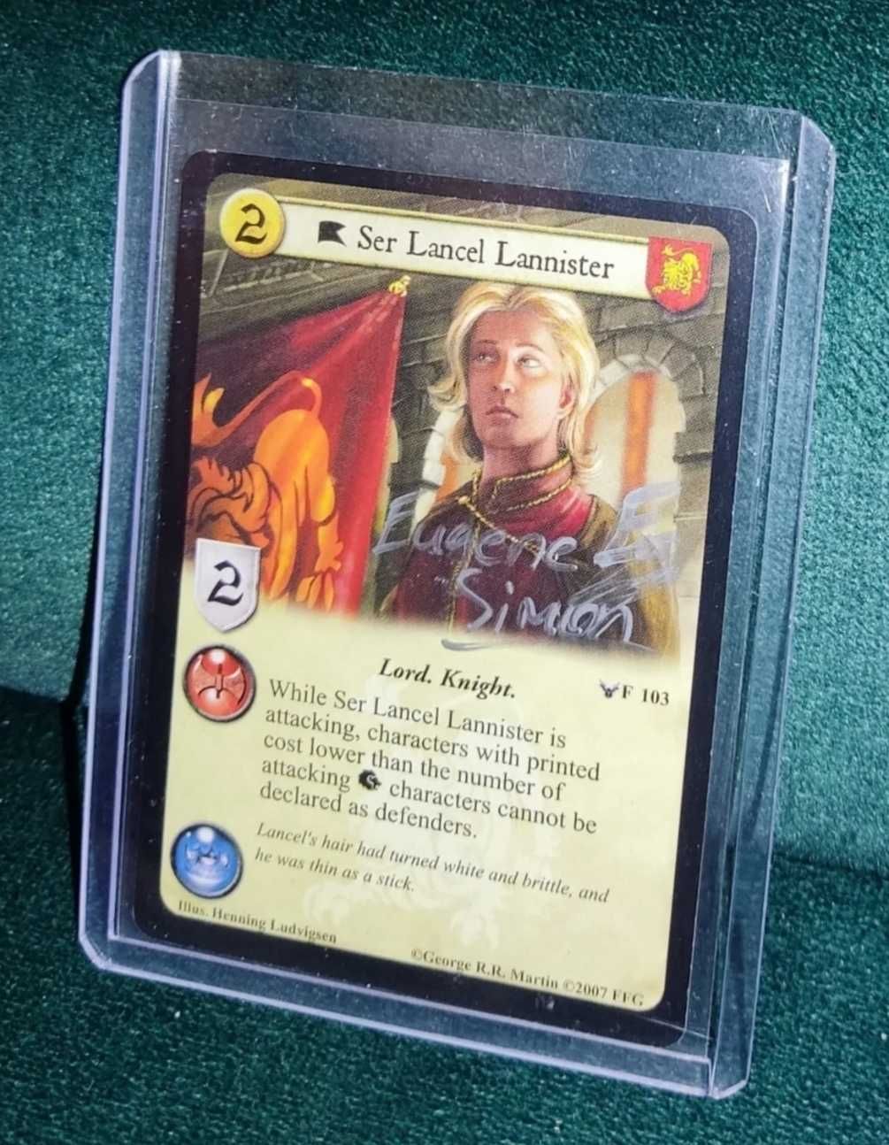 Ser Lancel Lannister CCG - carte Semnata EUGENE SIMON Game of Thrones