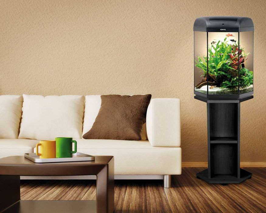 HEXA SET BLACK 60 D&N, Аквариумный комплекс, черный, 60 л, 41x41x60 см