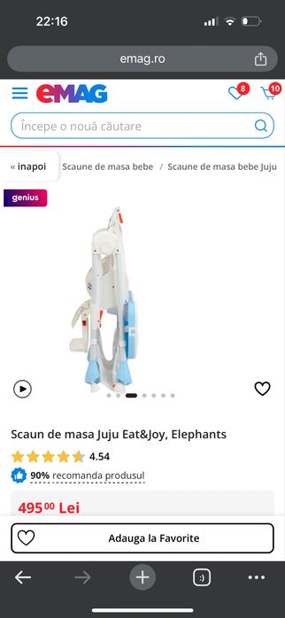 Scaun de masa reglabil juju, stare buna