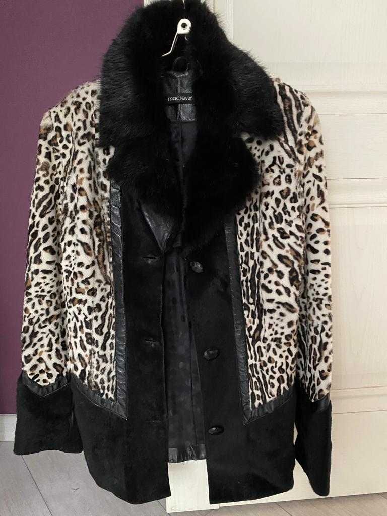 Меховая леопардовая куртка