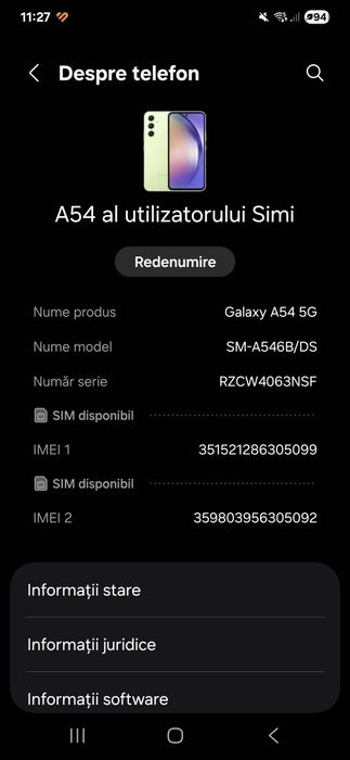 Samsung a54,arată si funcționează foarte bine