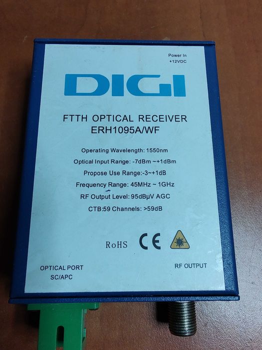 Receptor optic FTTH/CATV Cablu TV Fibra optica ERH1095A/WD DIGI
