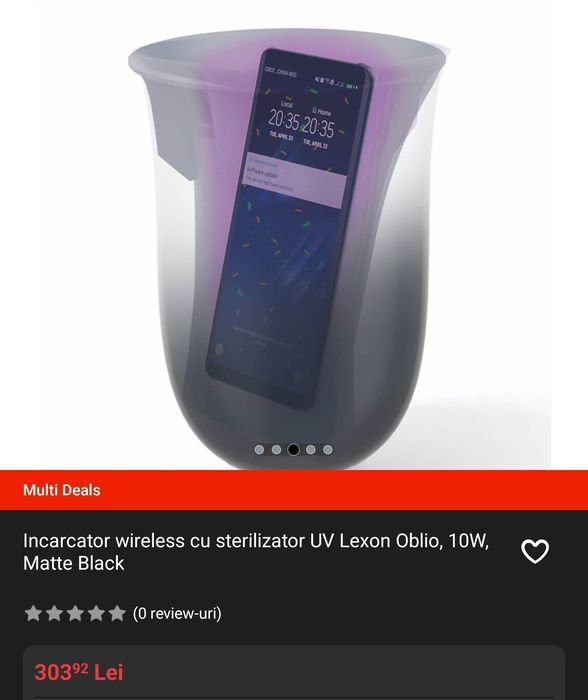 Încărcător wireless Lexon, Oblio LH59