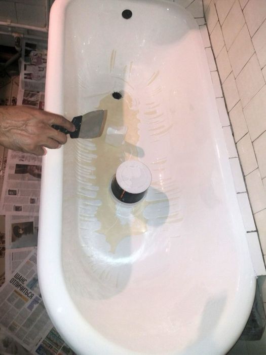 Реставрация ванн Эмалировка ванной Жидким Акрилом Мрамор Эмалью