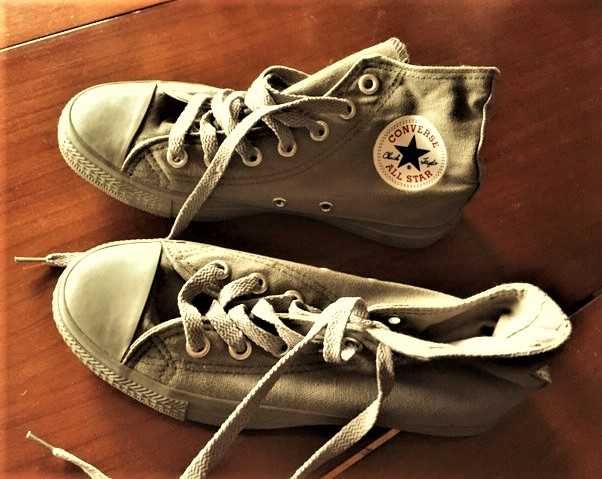 Ghete “CONVERSE ALL STAR” din bumbac plin 100% natural GRI verzui_m37