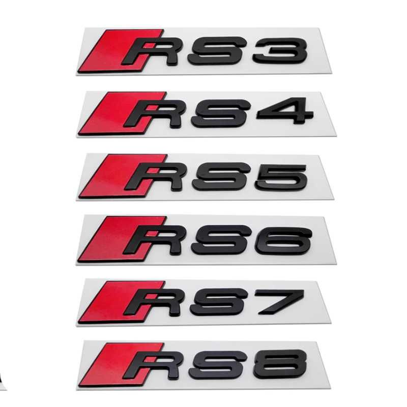 Emblema RS3, RS4, RS5, RS6, RS7, RS8 Audi Sline, negru