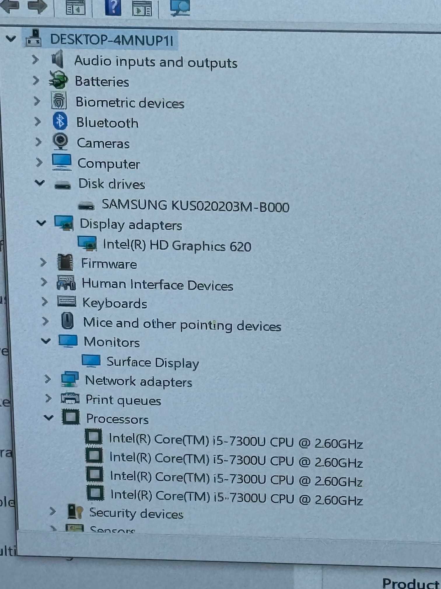 Microsoft Surface Pro 5 i5 7th/4RAM/128SSD