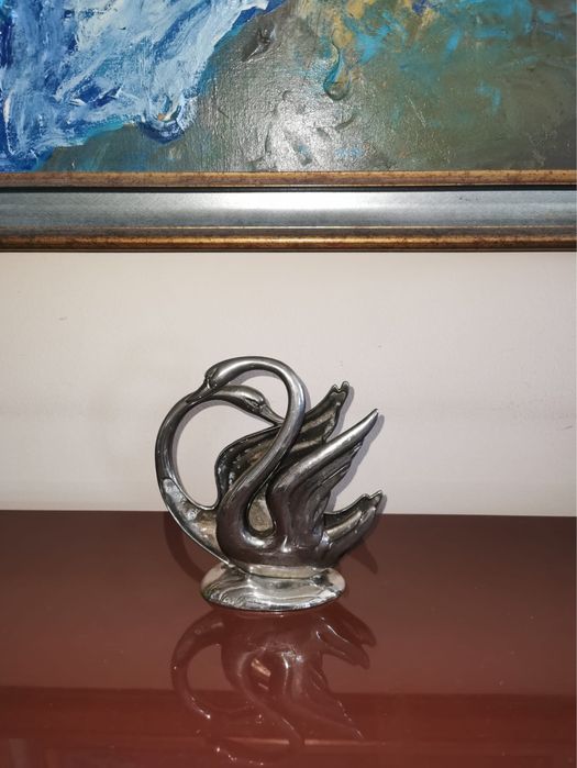 Поставка държач салфетник посребрени лебеди статуетка Swan аксесоар