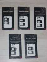 5 броя Nano Micro SIM Card Adapter Адаптер за сим карти комплект 4 в 1