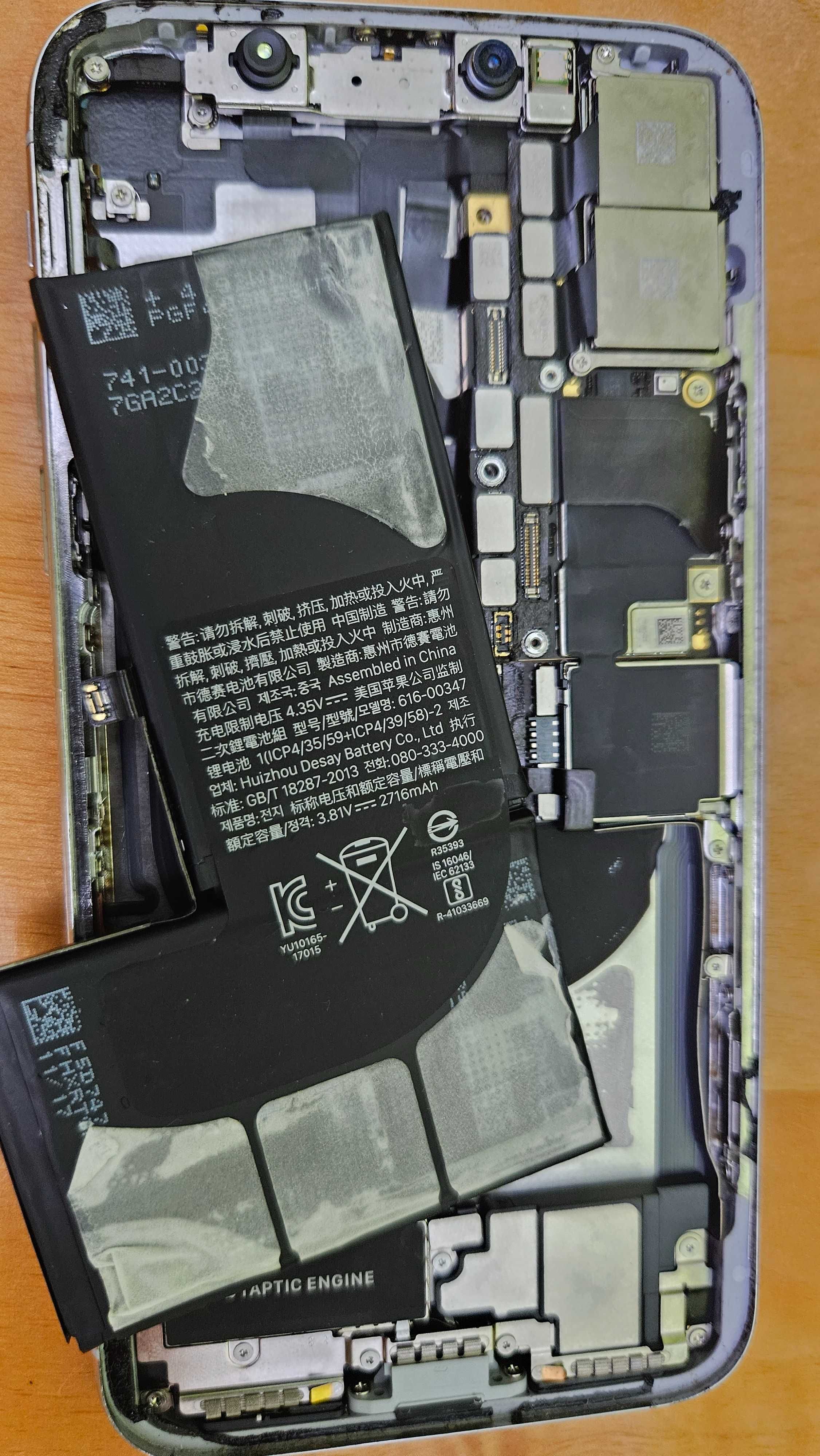 Baterie iphone X camera camere capac spate alb mufa incarcare difuzor
