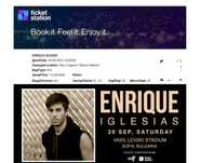 Enrique Iglesias билет концерт Стадион Васил Левски (2 броя)