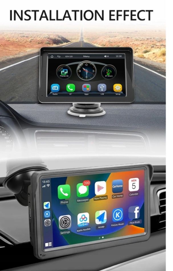 Унинерсален Apple Carplay Android auto навигация със 7-инчов дисплей,