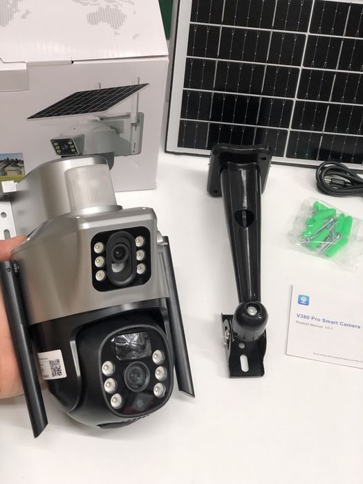 Camera Supraveghere 4G Panou Solar V380Pro Dual Lens 6K Autonomie 20h