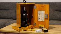 Microscop Carl Zeiss Jena, in cutia originala - stare foarte buna