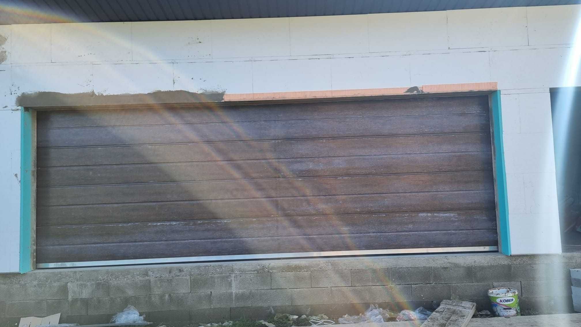 uși de garaj secționale culoare maro