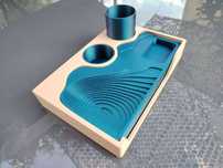 Organizer elegant de birou, printat 3D – Design modern bicolor
