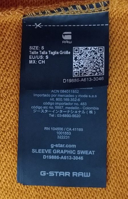 G-STAR RAW Sweatshirt оригинално горнище S памучен суичър горница