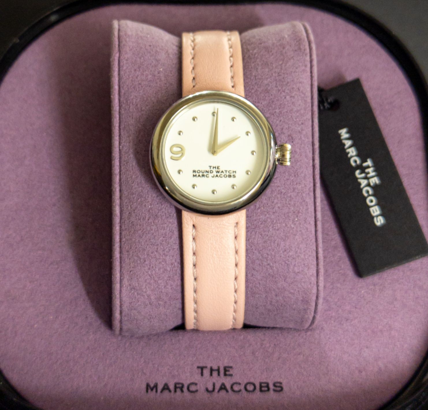 Дамски часовник THE MARC JACOBS нов, лилав с розова каишка