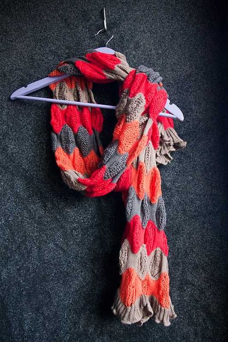 Шарф теплый вязаный